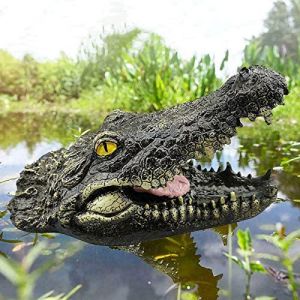 RYGRZJ Tête crocodile flottante, tête de crocodile flottante, piscine extérieure, fausse tête de canard dissuasif, piscine extérieure, jouet pour jardin, terrasse, piscine, cour (Yao Kuan, neuf)