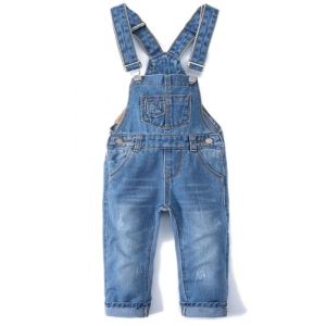 KIDSCOOL SPACE Petite Fille Gar&ccedil;on Jean Salopette, Pantalon Slim Mignon Denim D&eacute;chir&eacute; Pour Tout-Petit, Bleu Clair, 9-12 Mois (kidscool space, neuf)