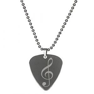 PUNK Pendentif médiator acier inoxydable pour guitare basse électrique Variety Creative Designs Music note (Hiler_Punk, neuf)