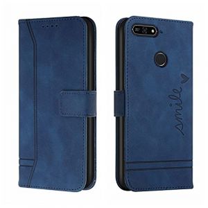 Bravoday Coque pour Huawei Y7 2018 / Y7Prime 2018 / Enjoy 8 / Nova 2 Lite/Honor 7C, Etui Cuir avec Magnetique, Flip Pochette Housse pour Huawei Y7 2018 Protection, Bleu (Bravoday, neuf)