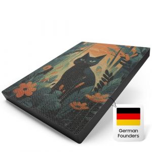 Planche &agrave; gratter pour chat : XL 40 cm x 30 cm - Carton &agrave; gratter naturel autocollant antid&eacute;rapant - Id&eacute;al pour les coins, les meubles ou le mur - Planche &agrave; gratter pour chat (chat jungle) (CatNovia, neuf)