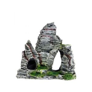 D&eacute;corations d'aquarium Am&eacute;nagement paysager Trou de souche d'arbre Cachettes de grottes rocheuses R&eacute;servoir de poissons en pierre R&eacute;sine Bois flott fournitures de maison Accessoires de ch&acirc;teau (ToBe-One, neuf)