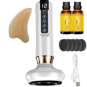 Masseur Anti Cellulite,Masseur De Cellulite à Main électrique,Appareil Cellulite Efficace,Masseur De Par Ventouses électriques,Masseur De Graisse à 12 Niveaux,Pour L'abdomen,Cuisses (Blanc set) (EnviableVB, neuf)