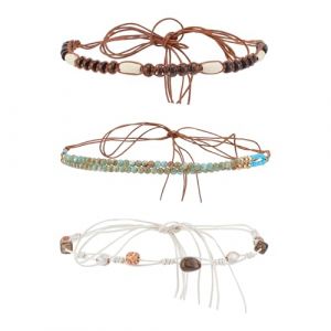 NICENEEDED 3 ceinture pour Chapeau de Cowboy Bandes de Chapeau de Style Ethnique Bande de Chapeau en Cordon Ciré Occidental Bande de Chapeau de Paille de Cow Boy Perlée de Remplacement (Niceneeded FR, neuf)