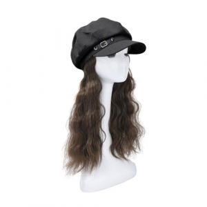 Bonnet de perruque Chapeau de perruque marron et noir, perruque de chapeau for femme, chapeau de perruque naturel et r&eacute;aliste, adapt&eacute; &agrave; une utilisation quotidienne en f&ecirc;te Chapeau de perruque(04) (haikouhua, neuf)