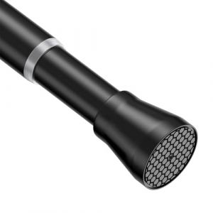AIZESI Tringle &agrave; Rideau de Douche Extensible 113-196cm - Barre T&eacute;lescopique Sans Per&ccedil;age en Acier Inoxydable Noir Antirouille - Pour Salle de Bain, Fen&ecirc;tre et Porte (&Oslash;22mm, 1 Pi&egrave;ce) (AIZESI FR, neuf)
