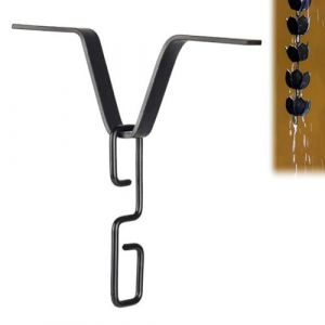 Butyeak Crochet Cha&icirc;ne Pluie,Cintres de Goutti&egrave;re pour Cha&icirc;ne de Pluie, Forme de V Clip de Goutti&egrave;re, Adaptateur Cha&icirc;ne Pluie,Crochet Chaine de Pluie, pour Minimiser Les &eacute;claboussures d'eau (Noir) (Crossenn, neuf)