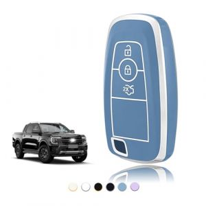 TOOMUME Coque Clé TPU, Etui Clé Étui Clé Adapté pour Ford Ranger Raptor Mondeo Mustang Edge Ecosport Custom Kuga Fiesta Focus Transit S-Max, Couvre Clef Cache Cle Voiture Telécommande - Smart Key (TOOMUME, neuf)
