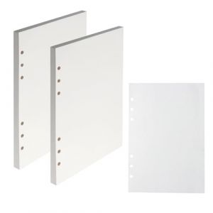 2 Pièces A5 Papier de Recharges, 160 Feuilles A5 Recharge Papier en Vierge, 6 Trous Vierge Feuillets Mobiles Refill Paper, 100g Feuilles A5 Perforées pour Carnet de Notes, 14,2x20,9cm, Blanc (qinsocor, neuf)