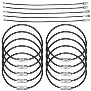 AOZUO 25 Pi&egrave;ces 15 Cm Porte Cl&eacute; Porte-Cl&eacute;s En Fil De Fer,Porte Cles,Anneau Porte Cl&eacute; C&acirc;ble Porte En Acier Inoxydable Grand Anneau En M&eacute;tal Cl&eacute;s Grand Porte-Cl&eacute;s En Acier Inoxydable (wonderfulso, neuf)