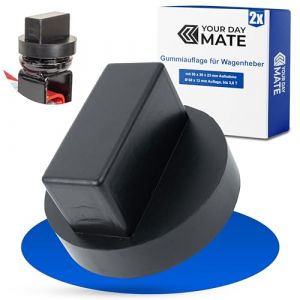 Support en Caoutchouc pour cric, 2 pièces, Ø 68 x 13 mm Support, avec logement 56 x 26 x 23 mm, Compatible avec Mercedes Benz jusqu'à 3,5 T, Support pour cric, Support pour cric de manœuvre (Your Day Mate, neuf)