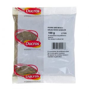 Poivre gris moulu 100g - Marque Ducros (1 sachet) (Bo Time - Direct Fabricant, neuf)