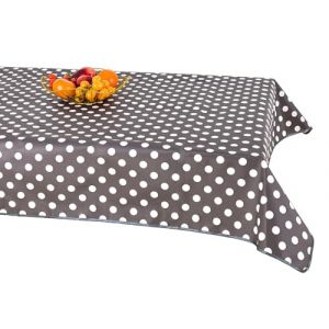 texpot Toile cirée ronde à pois lavable avec ourlet en polyester pour table de jardin 160 cm (textildepot24, neuf)