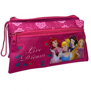 CARTOON Tombolino 3 compartiments trousse scolaire multi-compartiments papeterie organisateur porte-stylo crayons couleur, princesses, Organisateur de sac (Massi s.r.l., neuf)