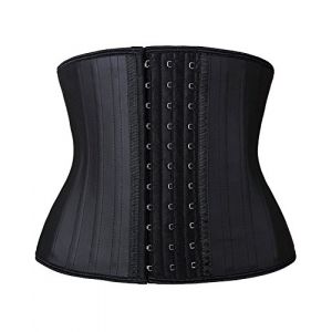 YIANNA Gaine Amincissante Ventre Plat Femme Torse Court Latex Corset Minceur Invisible 25 Os Acier Sport Waist Trainer Sexy Amincissant Noir, 110299 3XL (YIANNA Direct, neuf)