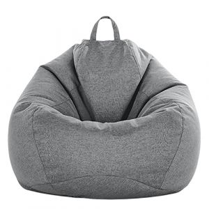 FANSU Pouf Poire sans Remplissage, Pouf Couleurs Unies Polyester, Sac Haricots pour Enfant Adulte, Pouf Salon Chambre Soft, Polyvalent Pouf de Rangement (110x145cm,Gentleman Grey) (JINBO, neuf)