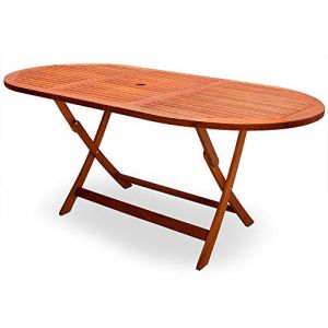 Deuba Table de Jardin Pliable 'Alabama' en Bois d'Acacia pré-huilé certifié FSC - Table Pliante terrasse Balcon (FR-DEUBA, neuf)