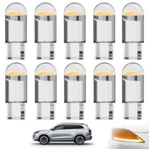 WQNNQW 10 Pieces Ampoule W5W LED,T10 LED Ampoule Voiture 12V 6000K COB Ampoule W5W pour les Éclairages de Plaque D'immatriculation/de Porte/Intérieurs/Feux de Coffre Arrière - Jaune (YunLangShiJiu, neuf)
