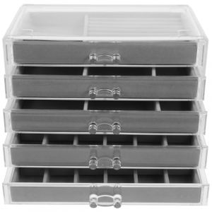 ERINGOGO Boîte de Rangement Minéraux Acrylique Couches avec Compartiments Multiples pour Collection de Roches Coquillages et Cristaux Coffret de Protection avec Doublure Velours (Jehmal, neuf)