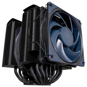 Cooler Master MasterAir MA824 Stealth Refroidisseur CPU, Double Tour, Ventilateurs Push-Pull Mobius 135 & 120, 8 Caloducs Composites Supraconducteurs, D&eacute;gagement RAM Complet, Socket Intel & AMD (Morelenet, neuf)