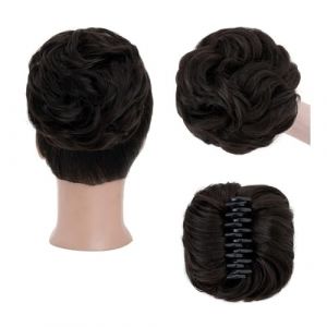 Perruque Chignon Pince &agrave; cheveux Clip Griffe Chignon Messy Chouchou Ondul&eacute; Cheveux Boucl&eacute;s Chignon Extensions Synth&eacute;tiques Cheveux &Eacute;bouriff&eacute;s Cheveux Chignon Chignon pour Femmes(Black Brown) (linjie20248, neuf)