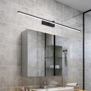 Lampe Murale Miroir LED Salle de Bains Éclairages Murales 18W Moderne Noir linéaire 100CM Applique Murale Armoire Intérieure 3000K/6000K Miroir Armoir Tableau Meuble (Noir Lumière Blanche,40cm) (AMMZOO, neuf)