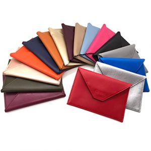 Charmoni - Porte Papiers Voiture - Forme Enveloppe - Pochette Permis De Conduire Carte Grise Assurance Carte d'identit&eacute; - Cuir - 15x11cm (Cuir, Champagne Rose) (Charmoni, neuf)