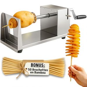 Ikigai Coupe-l&eacute;gumes spirale en acier inoxydable pommes de terre - Coupe-pommes de terre en acier inoxydable - Coupe-l&eacute;gumes - Coupe-l&eacute;gumes en Spirale - Pour fruits et pommes de terre (Rovello, neuf)