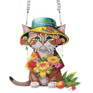 JISHSHAY Chat Diamond Painting Pendentif Chat Diamant Painting Suspension Broderie Diamant Carillon à Vent Puzzle Adulte Suspendu Bricolage Adulte Guirlande Point de Croix Hanging Fenêtre Décoration (PUTIBUTUI-EU, neuf)