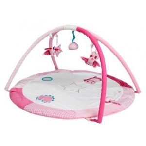 Jouet 1ere Age Enfant Fille : Tapis d eveil educatif Rond avec Arches Rose - Set Tapis Bebe + 1 Carte Tigre (cavernedesjouets, neuf)