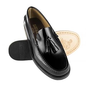 Zerimar Castellanos Homme | Chaussures Décontractées en Cuir Naturel pour Hommes | Chaussures en Cuir pour Hommes | Mocassin Masque en Cuir | Couleur Noir Taille 41 (Zerimar Group 1942, neuf)