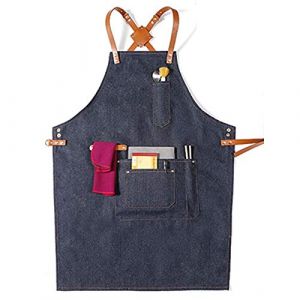 Kcvzitrds Tablier de Cuisine de Coiffure Bleu pour Tablier de Cuisine pour Femmes Chef Serveur Café Coiffeur Outils Tablier (mashengtongKYQ, neuf)