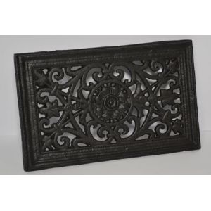 SEZAM Grille d'aération en fonte 23 x 2,5 x 14,5 cm pour poêles à carreaux, poêles à bois et cheminées – Grille d'air chaud – Grille d'aération pour fours OZ110 (Noir) (euro-sezam, neuf)