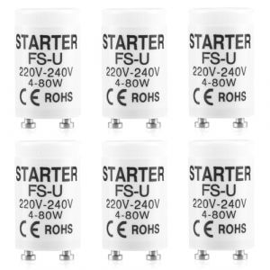 6 Pi&egrave;ces Starter Neon 4-80W, Starter Tubes Fluorescents 220-240V, D&eacute;marreurs de Tube Fluorescent pour Lampes UVC D'aquarium Lampe au N&eacute;on (KangBinHuiStore, neuf)