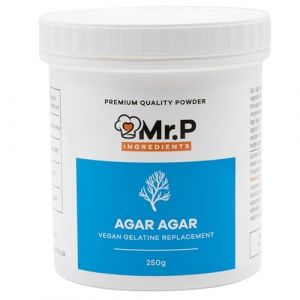 Mr.P Ingredients Agar Agar Poudre 250g Pot, Gelifiant Alimentaire Naturel et Végétal pour Gelées, Desserte, Cuisine Moléculaire et Mixologie, Sans Gluten, Sans OGM, Gélatine Halal, Kasher (Mr.P Ingredients Eu, neuf)