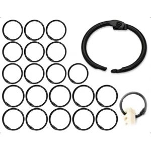 AOYEGIC 20 pièces anneaux de livre, anneaux de reliure de livres,connecteurs à feuilles mobiles,anneaux de fiches,anneaux de reliure,anneaux métalliques,classeur à anneaux(noir,20 mm et 25 mm) (Ouyuanqi shop, neuf)