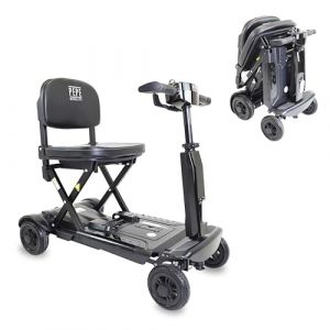 PEPE Mobility - Scooter Electrique Adulte Handicapé Pliable et Léger, Batterie au Lithium 10Ah (autonomie 10-15 km), pour Personnes à Mobilité Réduite, Mobility Scooter, Noir (KMINA, neuf)