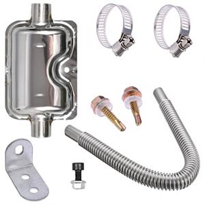 Silencieux d'échappement 24 mm + tuyau d'échappement de 60 cm pour générateur d'électricité, tuyau d'échappement de voiture, kit de chauffage en acier inoxydable (winwin8, neuf)