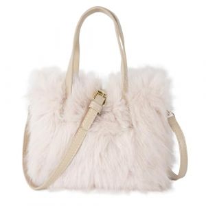LA HUATE Sac fourre-tout en fausse fourrure pour femme Sac &agrave; main en fourrure douce et pelucheuse Sac &agrave; bandouli&egrave;re et &agrave; &eacute;paule Sac &agrave; main mignon et chaud pour l'hiver, beige, Taille unique (LA HAUTE, neuf)
