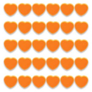 PYJLBX Aimant Frigo, 30PCS Aimant Puissant Aimants Tableau Magn&eacute;tique Magnet Frigo Petit Aimant Tableau Blanc Mini Aimant Magnets Decoratif, pour Tableau Magnetique Frigo, Calendrier (Coeur, Orange) (Shenzhen Pingyijia Trading Co.,Ltd, neuf)