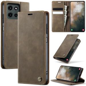 owlhold Coque Motorola Edge 60 Fusion/Edge 60 Cuir PU Premium Fentes Cartes Etui Pochette de Portefeuille avec Fonction Support Case à Rabat Coque Motorola Edge 60 Fusion/Edge 60 - Café (owlhold, neuf)
