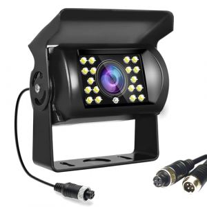 Rimoody Cam&eacute;ra de Recul 4 Pin Aviation M&acirc;le IR Vision Nocturne Pas de Ligne Auxiliaire sans Changer la Couleur IP67 Cam&eacute;ra de Recul &eacute;tanche pour SUV/Bus/Caravanes/Camion/Remorque/Voiture 9V-36V (Rimoody Direct, neuf)