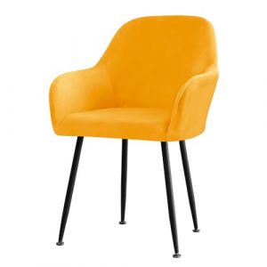 Highdi Velours Couverture de Chaise Housse de Chaise Salle a Manger Housse de Chaise Extensible Scandinave Housse de Chaise avec Accoudoir Protecteur de Chaise Haute (Jaune,4 pièces) (Highdi, neuf)