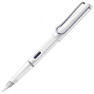 Lamy safari white - Stylo Plume avec grip ergonomique et plume acier pour gaucher (LH) en taille M - matière plastique robuste ASA - avec cartouche bleue T 10 (Bücher-Schreibwaren Fraundorfner eK, neuf)