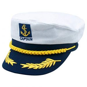 Joyan Chapeau de Capitaine de Marin Réglable, Casquette de Capitaine Enfants, Chapeau de Capitaine, Chapeaux de Fête Enfants, Chapeaux de Marine Blanc (bxinyuan, neuf)