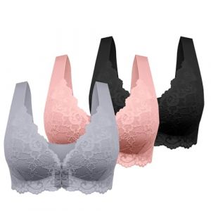 Soutien Gorge sans Armature Push Up 90B Anti Glisse Bretelles Lot Ampliforme Brassiere Allaitement Blanc Femme Rembourre Debardeur Brassi&egrave;re sans Bretelle Tour De Cou Sport Sexy Bustier (Uwdiohq, neuf)