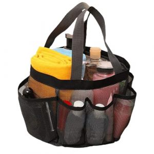 Organisateur de salle de bain Mesh Douche Caddy Organisateur de salle de bain portable Porte Léger Digne de douche en tissu oxford avec sac de douche polyvalent de 8 poches 22 x 22 x 22 cm noir (BizeidclQQ, neuf)