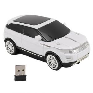 Restokki Souris de Jeu sans Fil en Forme de Voiture 2.4 GHz 1600 DPI Souris d'ordinateur en Forme de Voiture 3D Cool avec récepteur USB pour Ordinateur Portable (White) (Balonta, neuf)