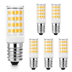 Ampoule LED E14 4W &Eacute;quivalent Ampoule 40W, E14 LED Blanc Chaud 3000K Petite vis Edison, AC 220-240V, 400lm Sans Scintillement, Non Dimmable, pour R&eacute;frig&eacute;rateur, Hotte Cuisine, Lustres, Lot de 6 (Laiqianshangmao, neuf)