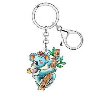 LONYOO Cadeaux de Fête des Mères pour Maman - Porte-clés en Acrylique Anime Monkey Fox Bunny Cat pour Femmes Filles - Portefeuille Porte-clés de Voiture (Koala Bleu 164) (LONYOO, neuf)